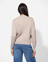 Strickpullover - Stickerei - braun