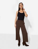 Hose - Elastischer Verschluss - dunkelbraun