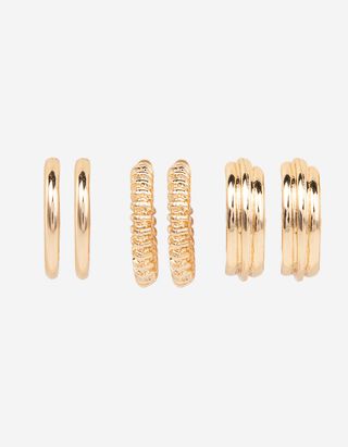 des boucles d'oreilles - Lot de 3 - Or