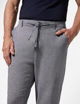 Chinohose - Leinen-Mix - dunkelblau