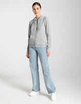 Sweatvest - Capuchon met tunnelkoord - grijs