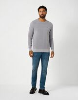 sweter - z fakturą - niebieski