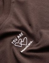 T-Shirt - Stickerei - Dunkelbraun