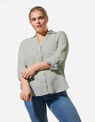 Bluse - Brusttasche - gr&uuml;n