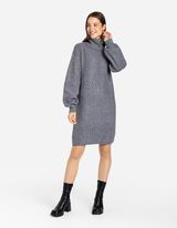 Dzianinowa sukienka - golf - szary