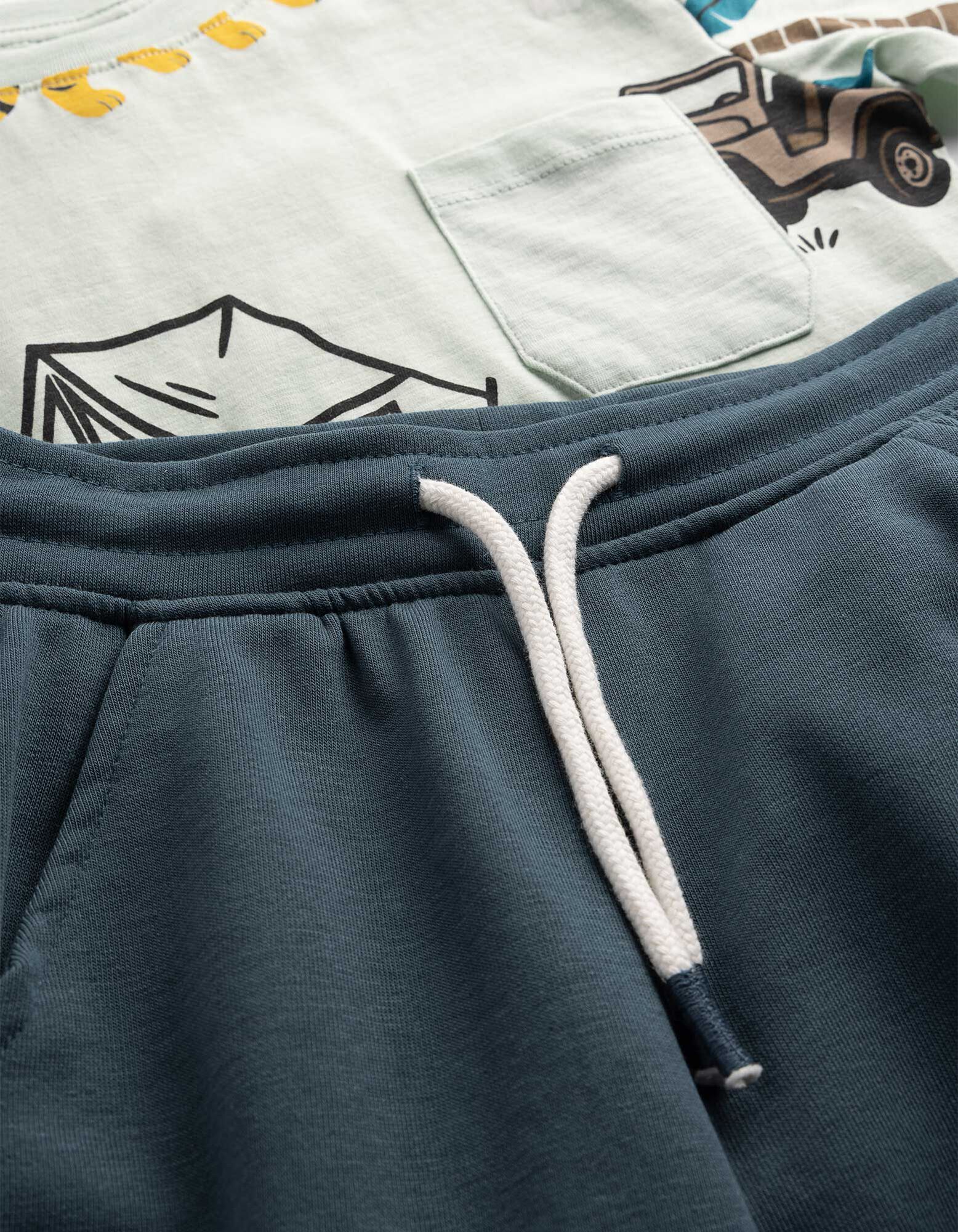 Ensemble T-shirt et short  - Imprim&eacute; all-over - bleu clair