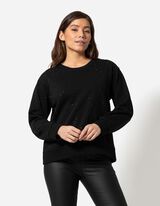 Pulover - Okrasni kamni - crna