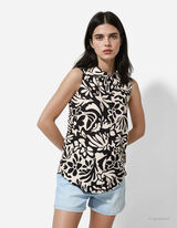 blůza - Potisk po celé ploše - bílá