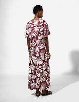 Kleid - Allover-Print - dunkelrot