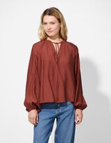 Blusa - Scollo a V - rosso