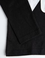 Majica dugih rukava - Slovni print - crno