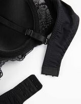 Sutien T-Shirt - Garnitură din dantelă - Negru