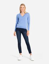 Pletený sveter - Vlnený vzhľad - svetlomodra