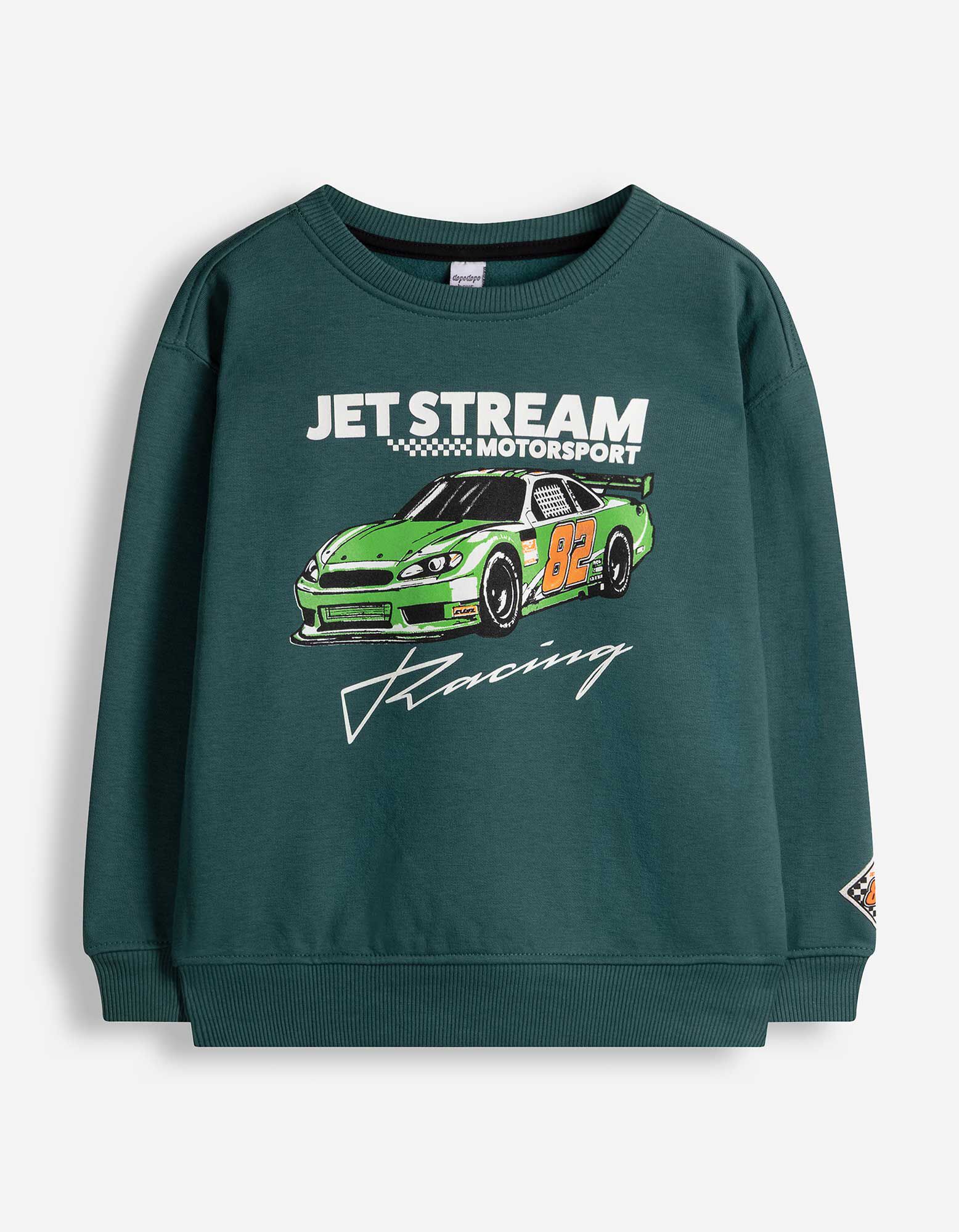 Sweatshirt - Print - Donkergroen