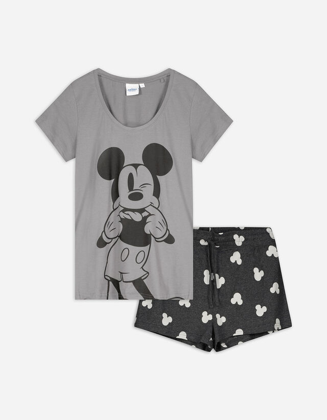 Pigiama completo (maglia + shorts) - Topolino - blu scuro