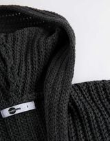 Hosszított kardigán - Kapucni - sötétszürke