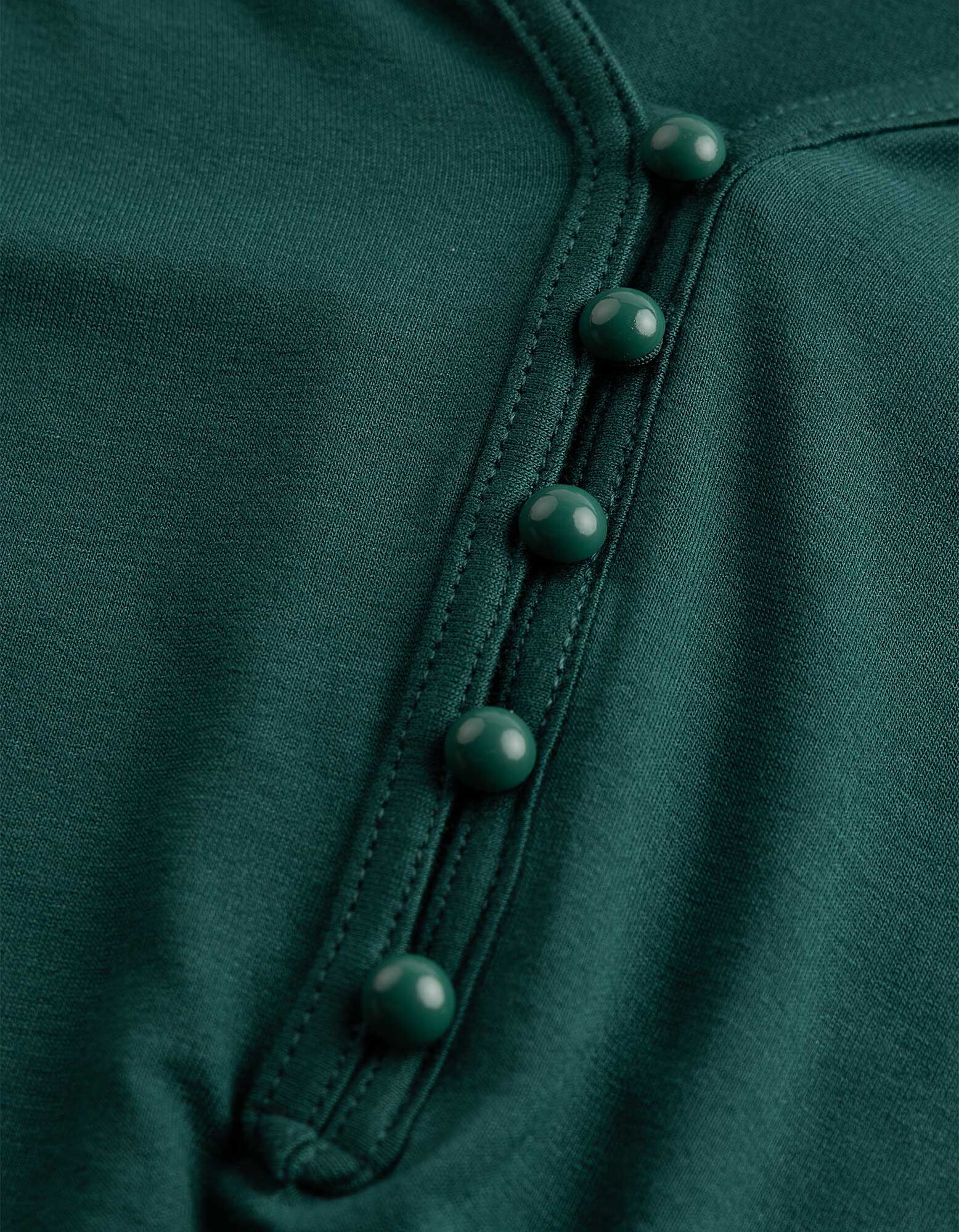 Blusenshirt - Viskose-Mix - Dunkelgr&uuml;n