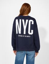 Sweatshirt - Frontprint - dunkelblau