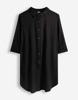 Kleid - Hemdkragen - Schwarz