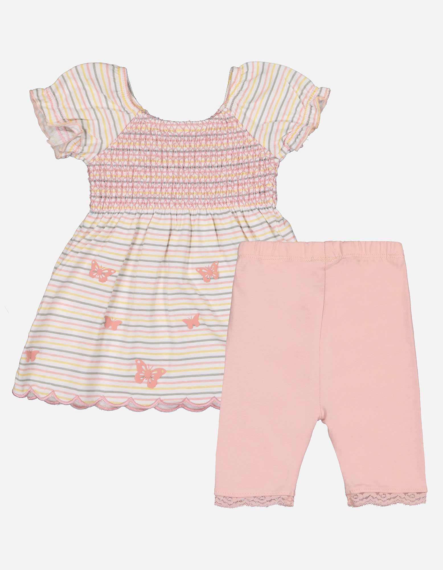 Set van jurk en legging - Met kant - roze