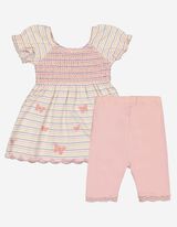 Set van jurk en legging - Met kant - roze
