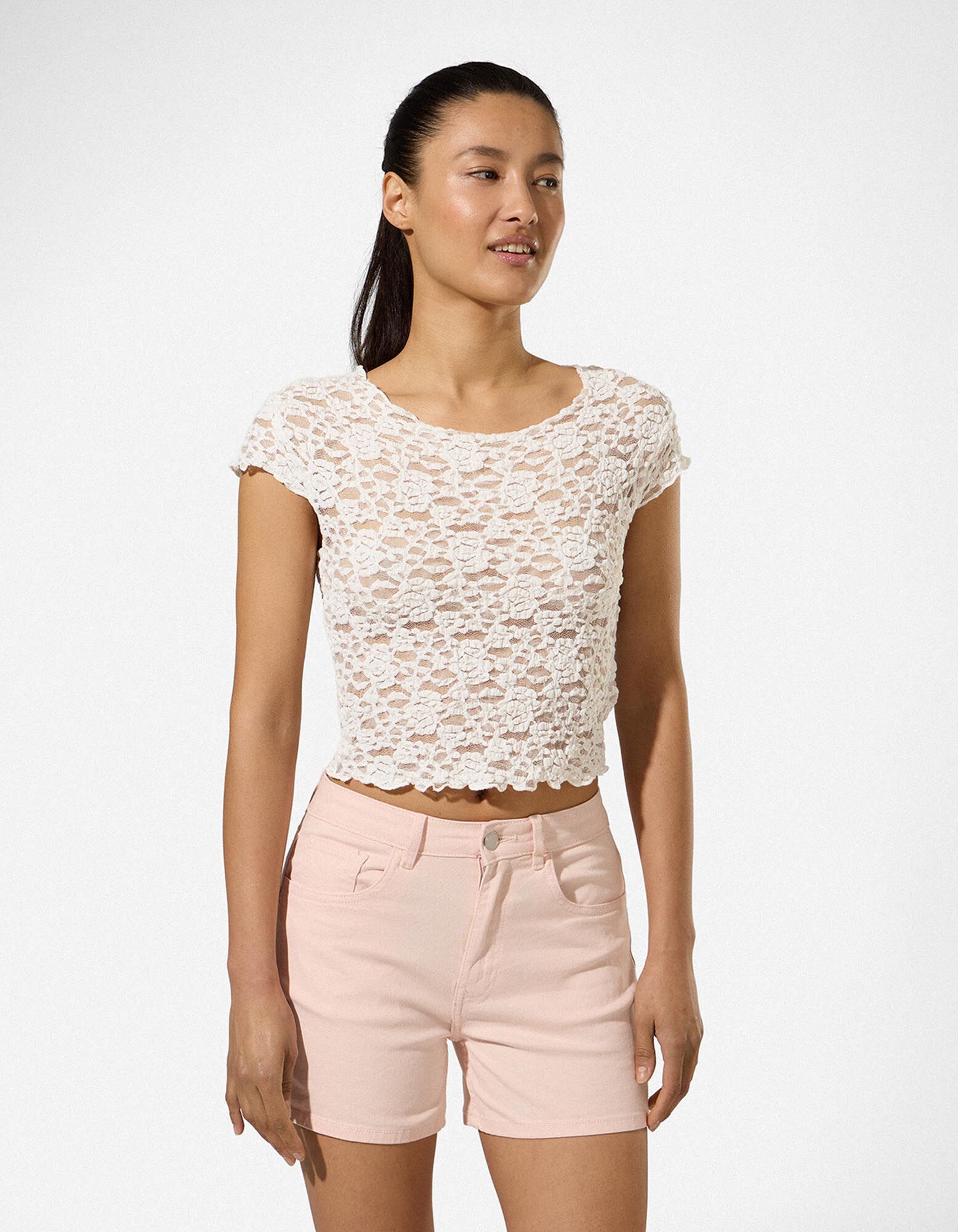 T-Shirt - Muschelsaum - Off-White
