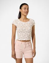 T-Shirt - Muschelsaum - Off-White
