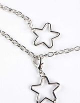 Kette - Sterne-Muster - silberfarben