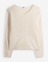Trui - V-hals - Beige