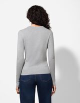 Pleteni pulover - Ukrasna dugmad - sivo