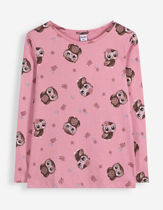 Longshirt - Allover-Print - Pink