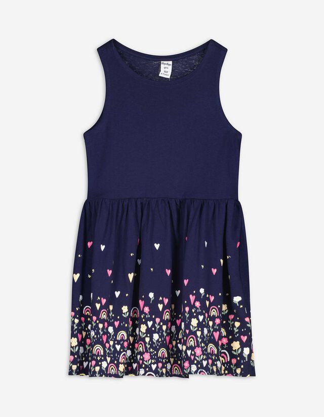 Kleid - Print - dunkelblau