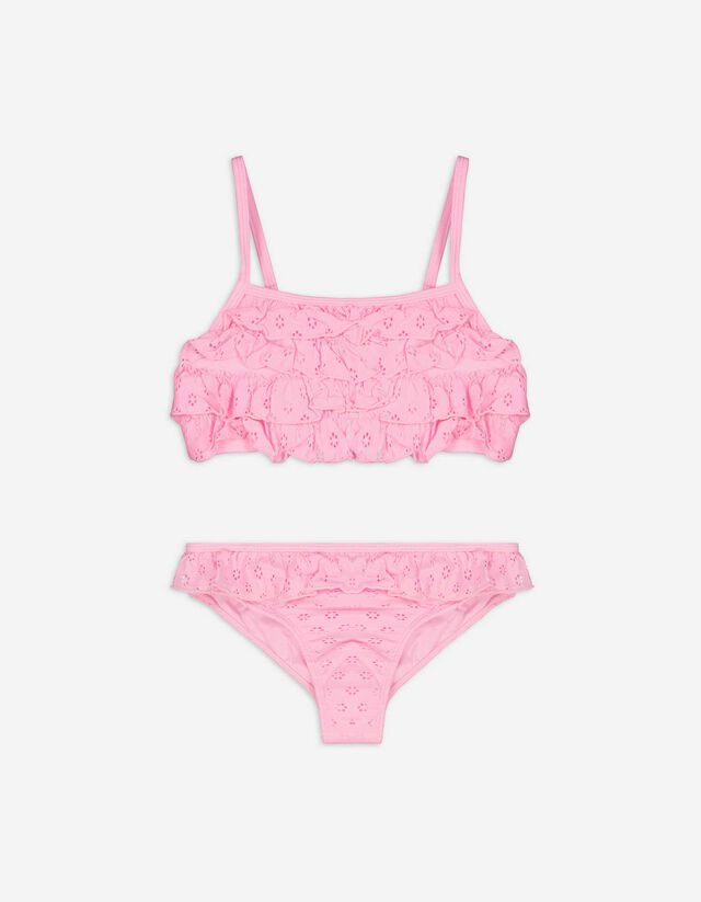 Set van bikinitop en bikinibroekje - Effen - roze