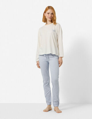 Pyjama Set aus Shirt und Hose - Allover-Muster - Bunt