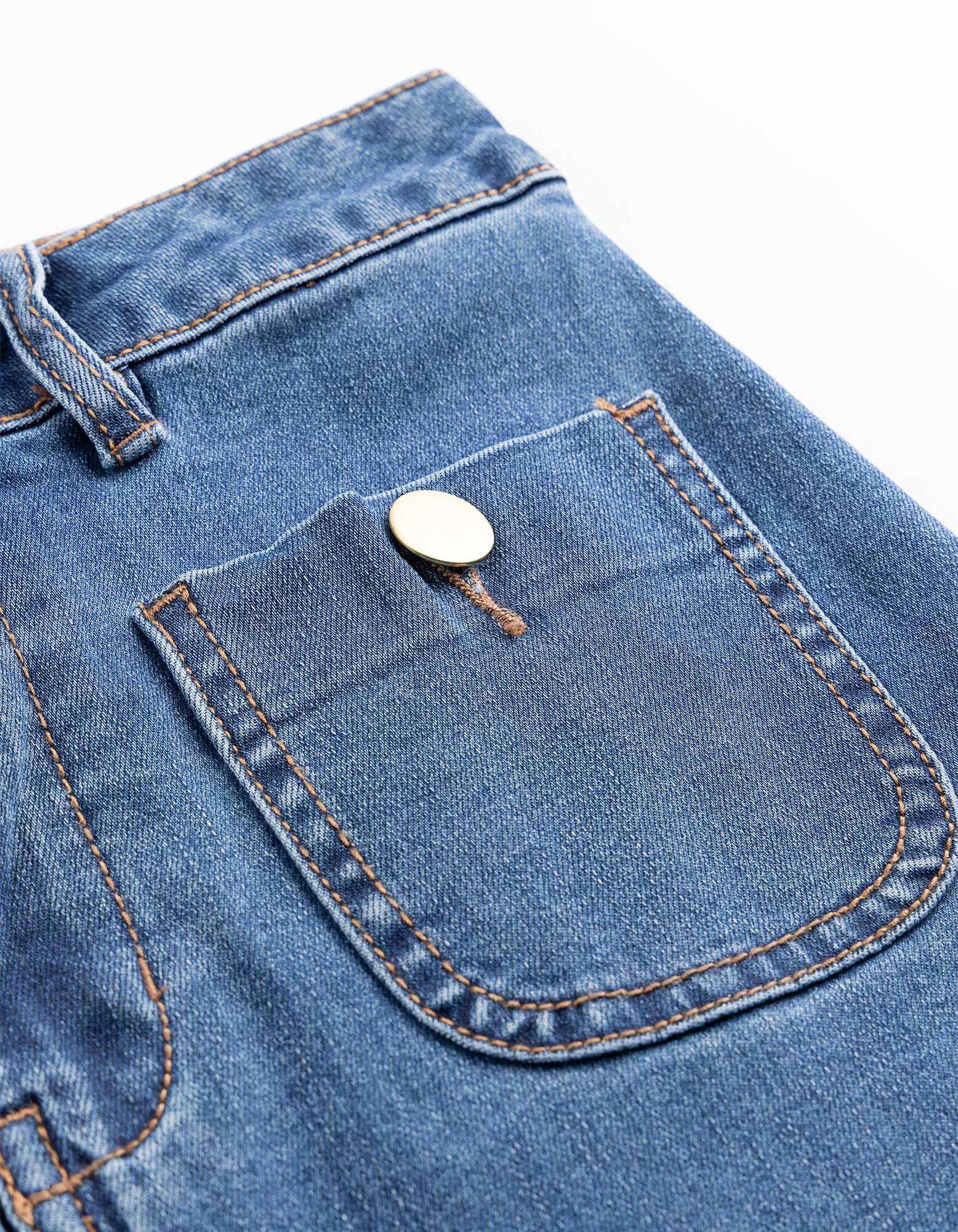 Jeans - Vita alta - blu