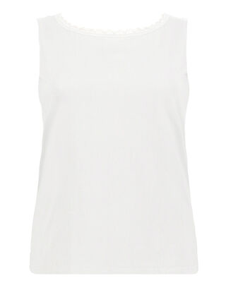 Damen Top mit Spitzenbesatz