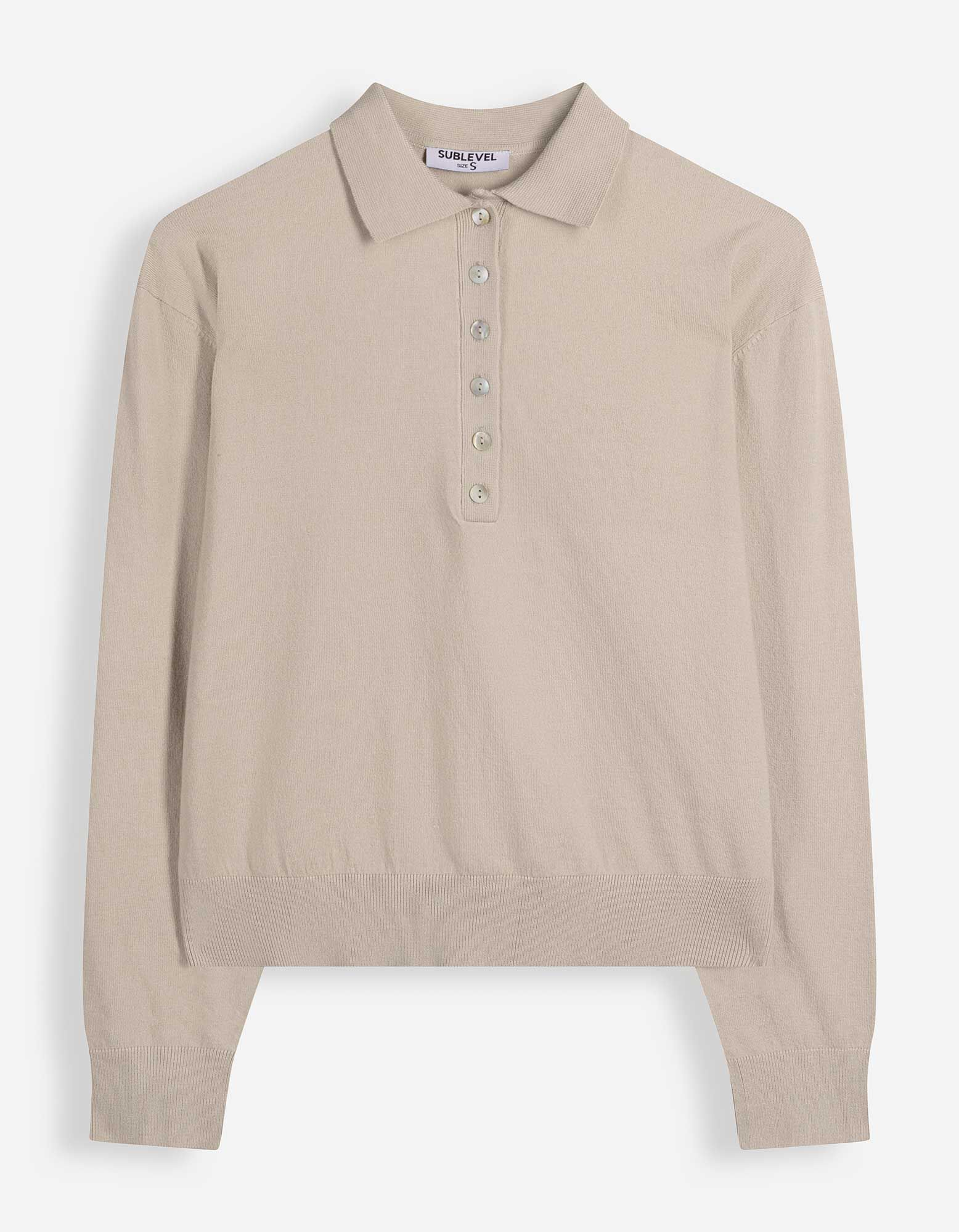 Pullover - Polokragen - Beige