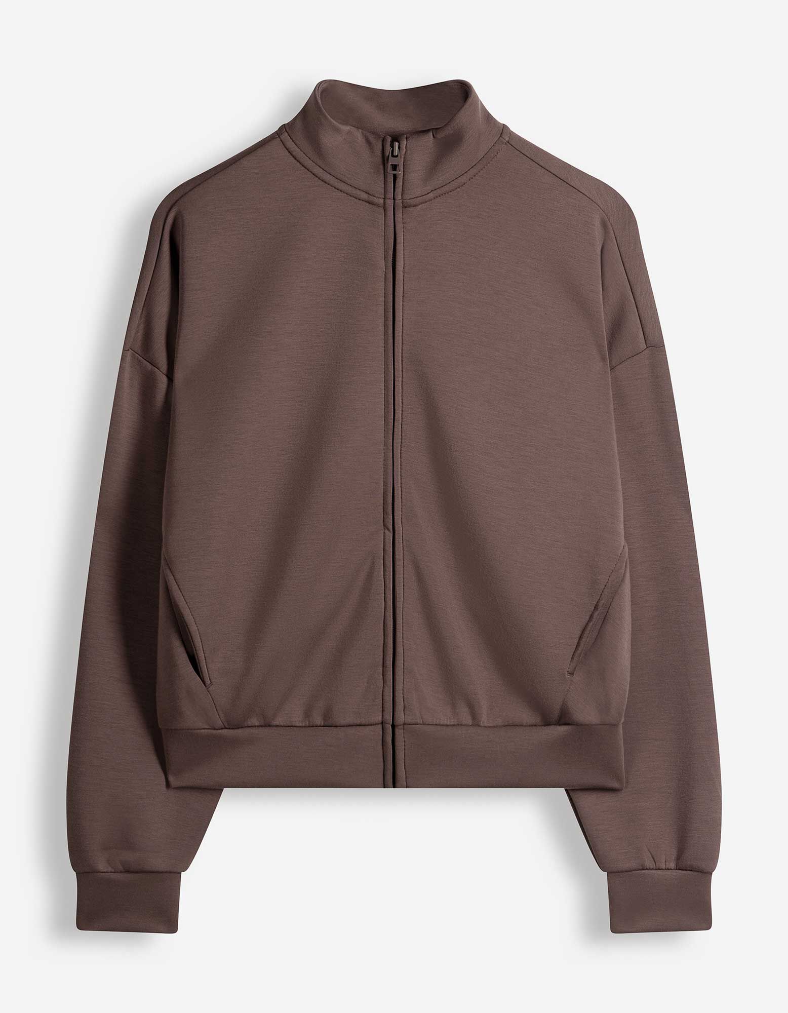 Sweatvest - Zachte touch - Donkerbruin