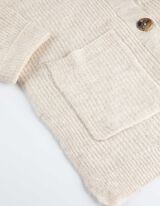 Kardigán - Visszahajtott ujj - bézs