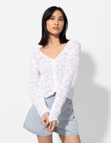 Pullover - paelad - valge