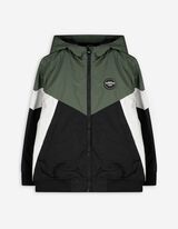 Windbreaker - Color-Blocking - dunkelgrün