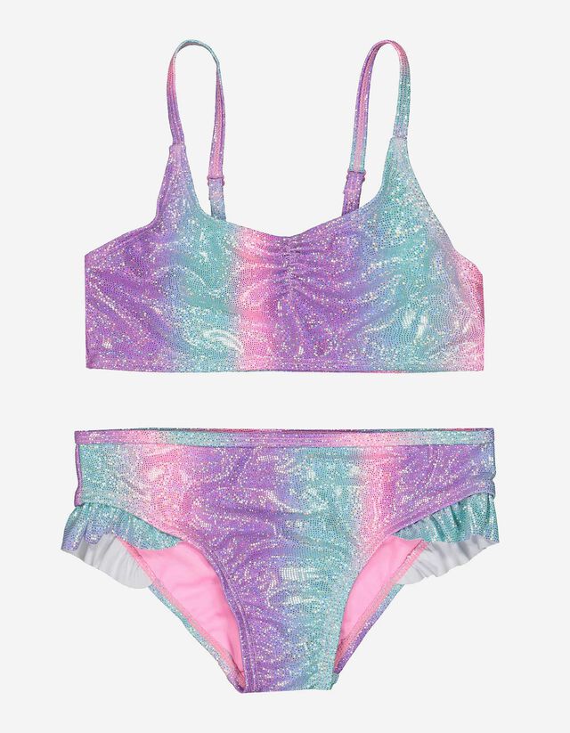 Set top e slip bikini - Volant - rosa