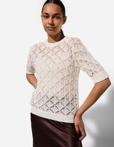 Pulovr - K&aacute;rovan&yacute; vzor - b&eacute;žov&aacute;