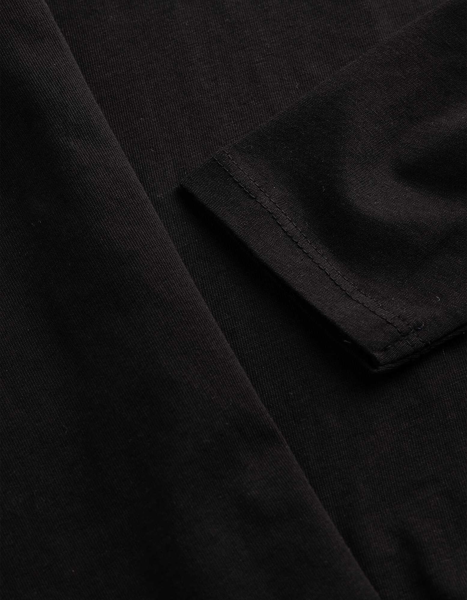 Langarmshirt - Baumwolle - Schwarz