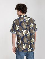 Overhemd - Motief all-over - donkergroen