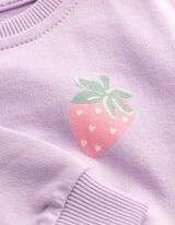 Sweatshirt - Material-Mix - lila