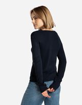 Marškinėliai ilgomis rankovėmis - Užapvalinti galai - tamsiai melynas