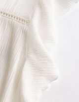 Blusenshirt - einfarbig - Off-White