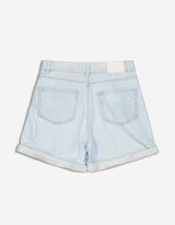 Pantaloni scurți denim - Mom Fit - Albastru deschis