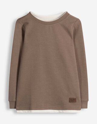 Sweatshirt - Labelpatch - Beige